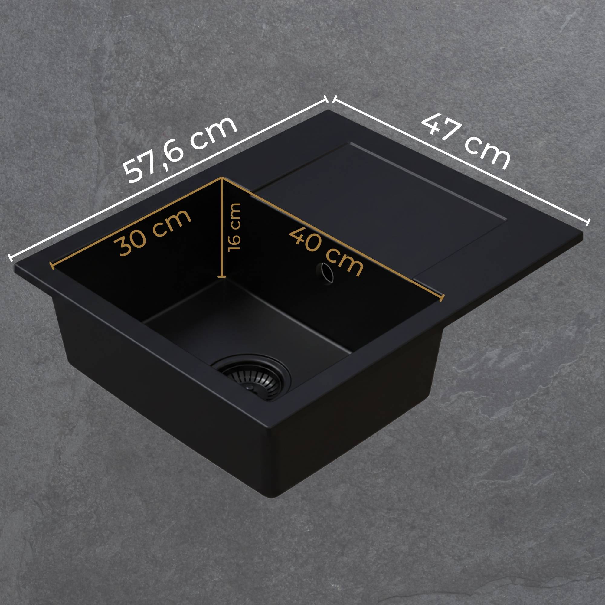 Zlew granitowy PIXIE 1KKO